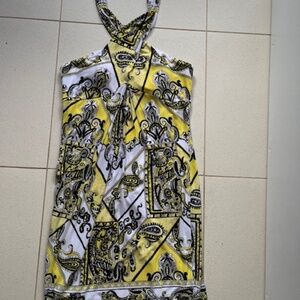 Cache Yellow/Black Dress L  NWOT